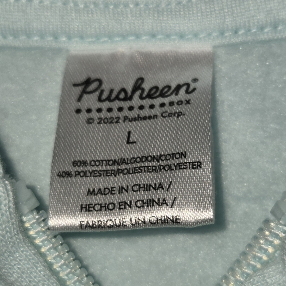 Pusheen Gamer Graphic Zip Up Long Sleeve Exclusive Mint Green Hoodie Sz L - Picture 3 of 5